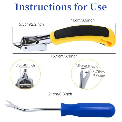 Staple Puller Tool with U tip Fastener Remover, Heavy Duty Staple Remover Staple Removers Strength Staple Puller Removing for Furniture Floor Wooden Case Carton Photo Frame Carpet Staple Remove
