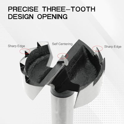 GMTOOLS Forstner Bit Set, 8PCS Forstner Drill Bits for Wood, Carbide Forstner Bit for Woodworking, Auger Opener Round Shank Drilling Cutting Tool for Hardwood, Softwood, Plastic, Plywood - style: 8PCS Forstner Drill Bits