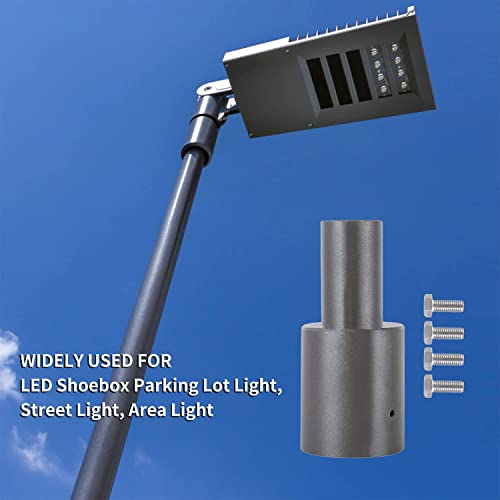 Mounting Bracket Accessories 4 Inch Round Pole Bracket Tenon Adapter for Outdoor Shoebox Lighting, Parking Lot Light, Street Light with Slip Fitter Mount - size: 4 Inch Round Pole Tenon Adapter