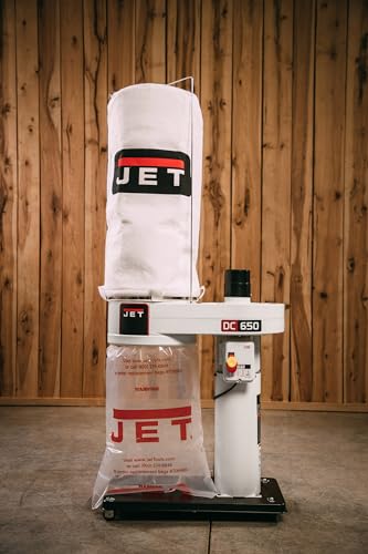 JET Dust Collector, 30-Micron Bag Filter, 1 HP, 115/230V 1Ph (DC-650BK)