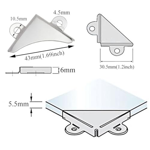 24 Pack Picture Frame Corner Brackets, 30.3 x 5.5 mm, Silver