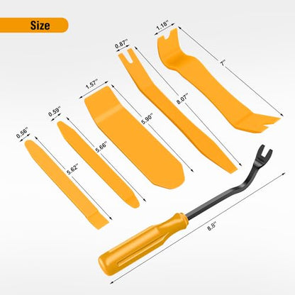 GOOACC 6PCS Auto Trim Removal Tool Kit No-Scratch - color: Yellow, size: 6PCS Trim Removal