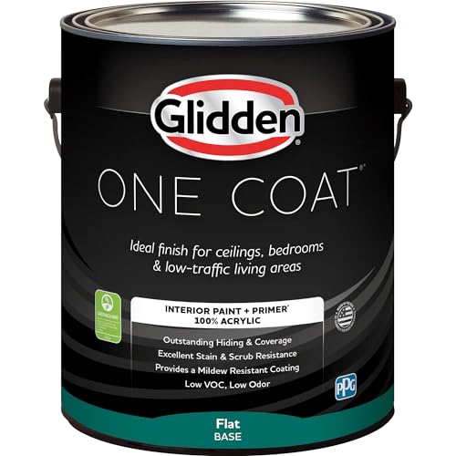Glidden Interior Paint + Primer: Gray/Antique Silver, One Coat, Flat, 1-Gallon - color: Antique Silver, size: 128 Fl Oz (Pack of 1)