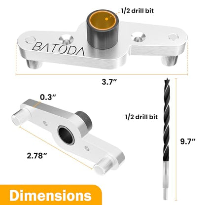 BATODA Dowel Jig Kit for Floating Shelf Bracket, 1/2" Drill Bit Included