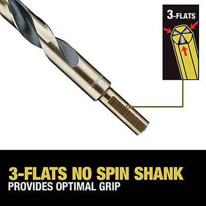 DEWALT Drill Bit Set, 21 Pc High Speed Steel DEWALT Bits, Black and Gold Oxide Coated, 135 Degree Split Point, 31 Degree Helix (DWA1181) - size: One Size