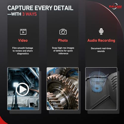 Ralcam Two-Way Articulating Borescope for Mechanic Automotive HVAC Wall - size: 4.9FT
