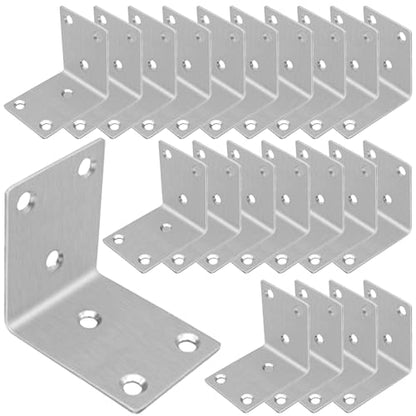 40PCS L Brackets 2.6X1.89X0.08IN 304 Stainless Steel Corner Braces - size: 2.6X1.89X0.08IN