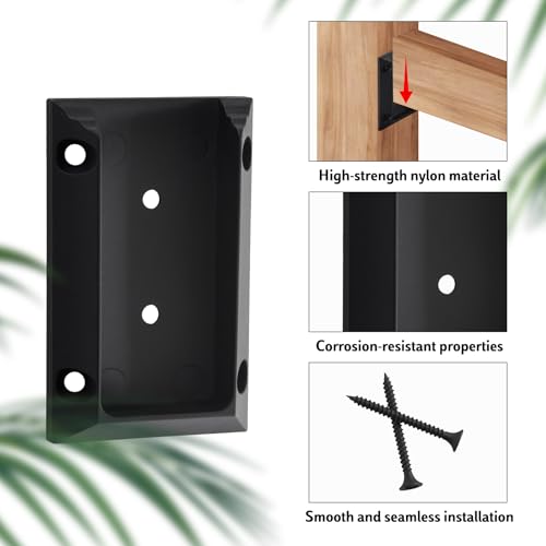 WellMade 2x4 Deck Railing Brackets Connectors, 30 Pack Heavy Duty Black Nylon Structural Connectors for Wood Deck, Porch & Stair Railings, Weatherproof Hardware for Outdoor Use