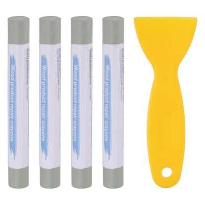 PATIKIL 4Pcs Wood Furniture Repair Markers with Scraper, Grey Oak - color: Grey Oak
