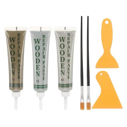 uxcell Wood Repair Kit 3 Color 0.88oz Wood Fillers Furniture Repair Kit - color: French Grey, Light Grey, Grey Oak