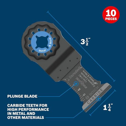 BOSCH OSL114C-10 1-1/4 in. Starlock Carbide Plunge Blades, 10-Pack - size: 1-1/4 In.