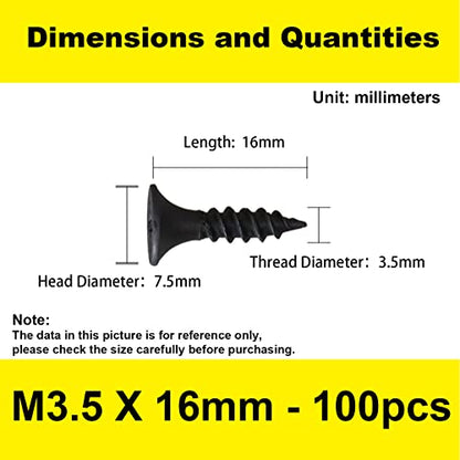 #6 x 5/8" Flat Head Self-Tapping Wood Screws for Thin Stock (100PCS) - size: #6 x 5/8'' (100Pcs)