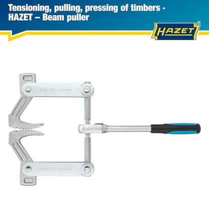 HAZET Beam Puller 1774-1, Forged for Heavy Duty, Clamping Stroke: 4.53", Total Width: 17.32", Ratchet Length: 10.83", Trapezoidal Thread TR 16 X 5, For Clamping, Pulling - style: With hooks