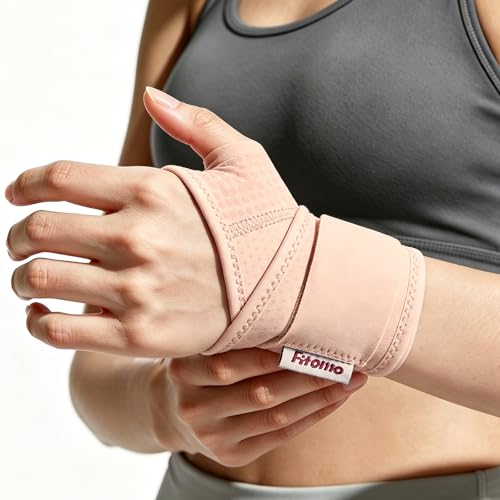 Wrist Brace with Soft-Touch Fabric, Breathable Compression Support - color: Nude, size: L/XL
