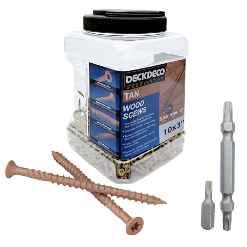 Deck DECOWood Screws #10 x 3 Exterior Deck Screws,372pcs(Approx) 5.5lb/Box - size: #10x3"