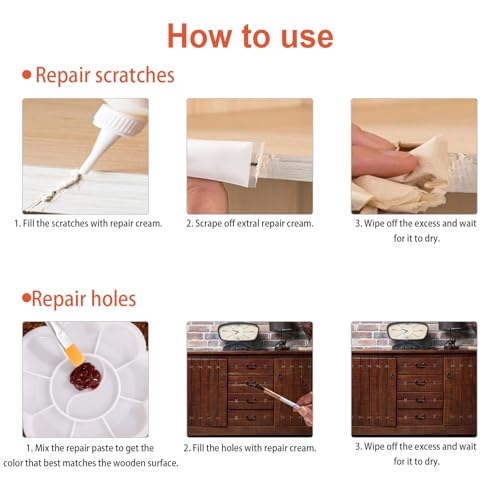 Wood Furniture Repair Kit, 12 Colors Wood Fillers Repair Scratch Stains - color: 12 Colors-upgrade