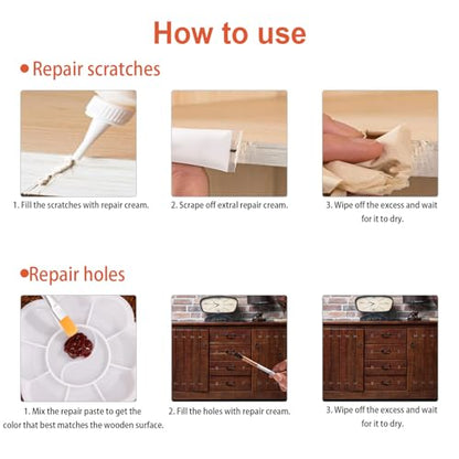 Wood Furniture Repair Kit, 12 Colors Wood Fillers Repair Scratch Stains - color: 12 Colors-upgrade