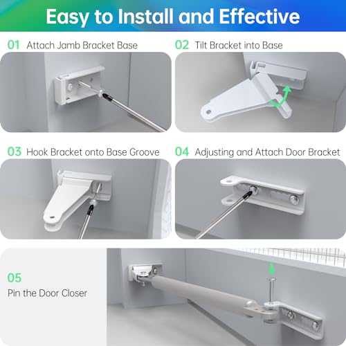 Yuleimy Reinforced Storm Door Closer Bracket Replacement Kit, White - size: White