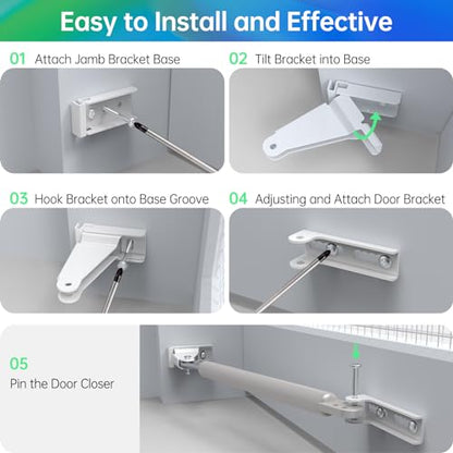Yuleimy Reinforced Storm Door Closer Bracket Replacement Kit, White - size: White