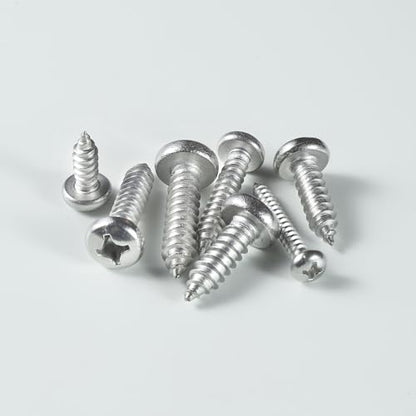 #6 x 1/2 Inch Pan Head Wood Screws, Phillips Drive, Stainless Steel 304 (18-8), Self Tapping for Wood, Sheet Metal Screws, 100 Pack - color: Silver, size: #6 x 1/2"