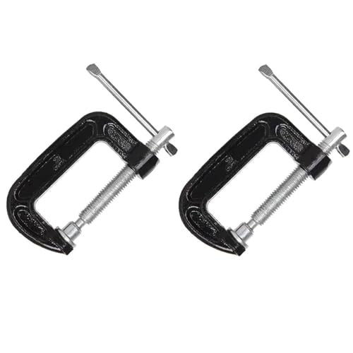 2 Inch C-Clamp Set, Heavy Duty Steel C Clamp Industrial Strength C Clamps for Woodworking, Welding, and Building (2Pcs) - color: 2pcs