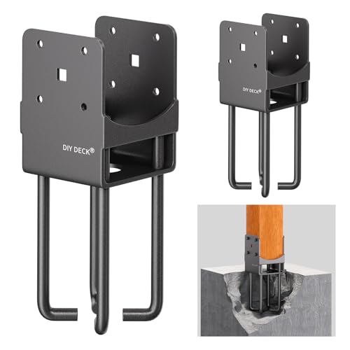 Concrete Post Base Heavy Duty Stainless Steel with Air Flow Channel 4"x4", 2Pack - size: 4x4, style: 2Pack