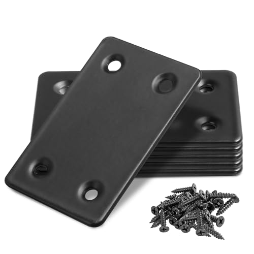 60 x 38 x 1.5mm Flat Mending Plate - Stainless Steel - Black - 6Pcs - color: Black, size: 60 x 38 x 1.5mm
