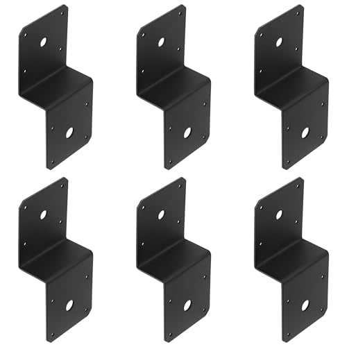 6 PCS Black Deck Joist Tie,Z Bracket Fits 4x4 Post to 2x4 Beam