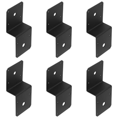 6 PCS Black Deck Joist Tie,Z Bracket Fits 4x4 Post to 2x4 Beam