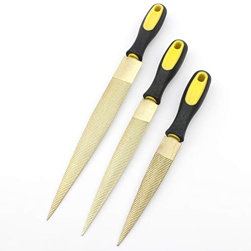 3Pcs Wood Rasps Set for Wood Carving - 6/8/10 Inch File Set, Carving Tools Woodworking Kit with Rubber Handle for DIY Carpentry