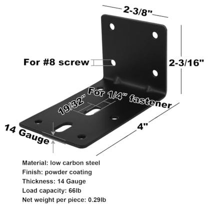 GBGS 10 Pack 4" L Bracket,90 Degree Angle Brace