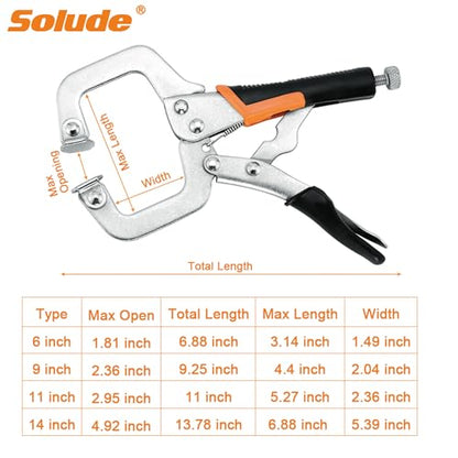 11-Inch C-Clamp Locking Pliers,Heavy Duty Vise Grip Welding Clamp With Swivel Pads for Woodworking,Home,Metalworking,Auto Repair(4 Pack) - size: 11 inch 4 Pack