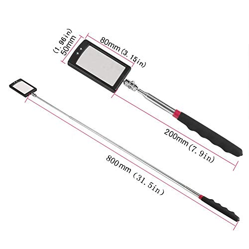360 Rotating Telescopic Inspection Mirror - Mechanics Car Mirror on a Stick with Lights and Extendable Mechanic Tool for Automotive