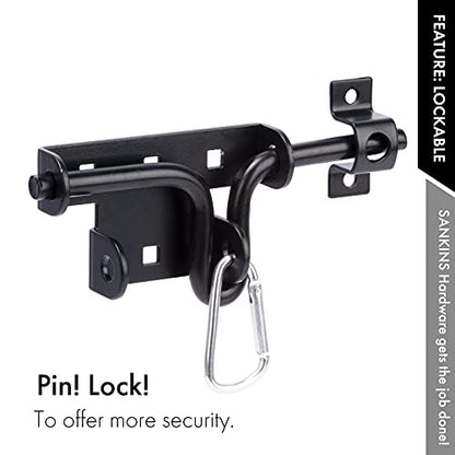 Slide Bolt Gate Latch Door Lock with Padlock Hole, Normal, 1pcs - size: normal