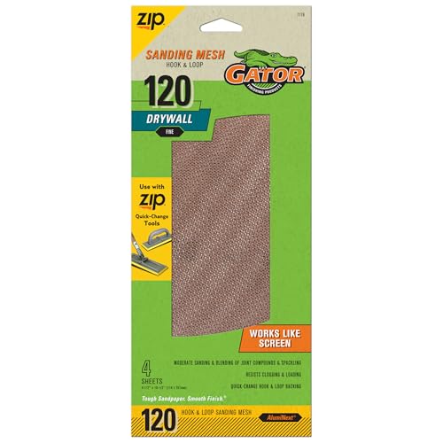 Gator Drywall Sanding Screen Mesh, 120 Grit, 4-Pack - size: 120 Grit (Fine)