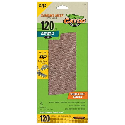 Gator Drywall Sanding Screen Mesh, 120 Grit, 4-Pack - size: 120 Grit (Fine)