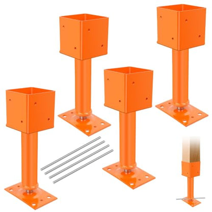 4 Pack 4" x 4" Screw Jack Post, 13.2" - 18.7" Adjustable Shore Jack