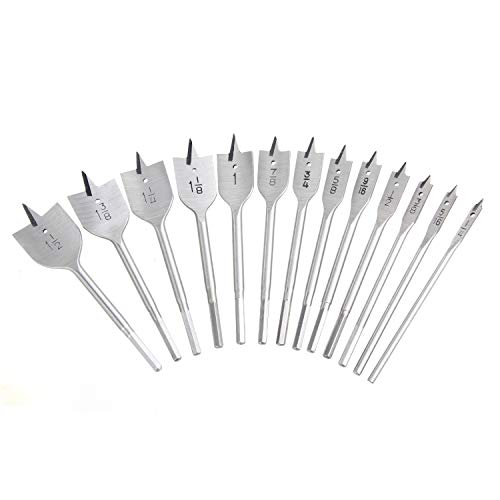 Hyper Tough 13 Piece Wood Spade Bit Set with Storage Bag AU05021K
