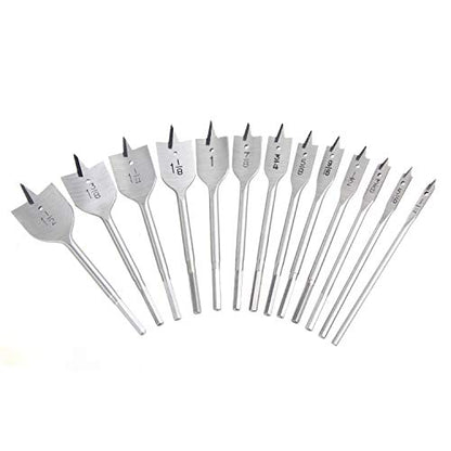 Hyper Tough 13 Piece Wood Spade Bit Set with Storage Bag AU05021K