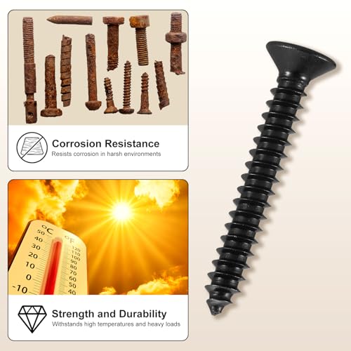 METALLIXITY 25Pcs #12x2-1/2 Countersunk Phillips Wood Screws SS304