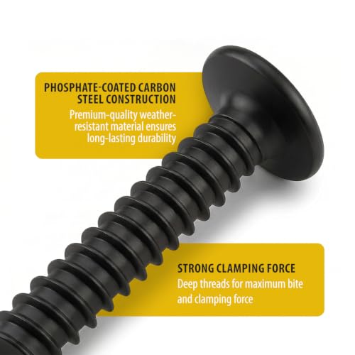 BCP Fasteners #8 x 3/4" Black Modified Truss Head Wood Screws, 100 Pack