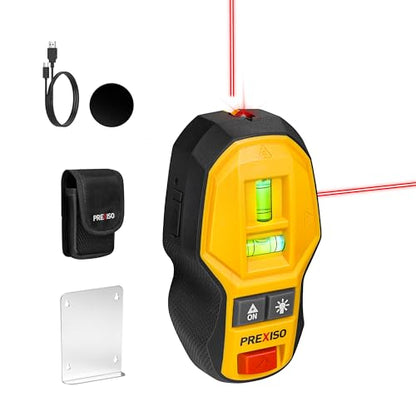 PREXISO 2-in-1 Rechargeable Cross Line Laser Level & Magnetic Nail Detector