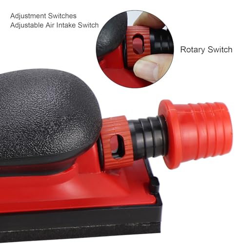 Adjustable Hand Sanding Block, Brushed Chassis Hand Sander with Dust Extraction, Ideal for Woodworking, Home Cleaning, ABS Material