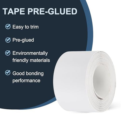 MECCANIXITY White Edge Banding 10 ft x 2-5/32 Inch Veneer Tape Pre-glued Flexible Plywood Edge Banding with Hot Melt Adhesive for Furniture Restoration - size: 10 ft x 2-5/32 Inch