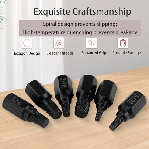 25Pc Screw Extractor Set for Stripped/Broken Bolts Nuts & Studs