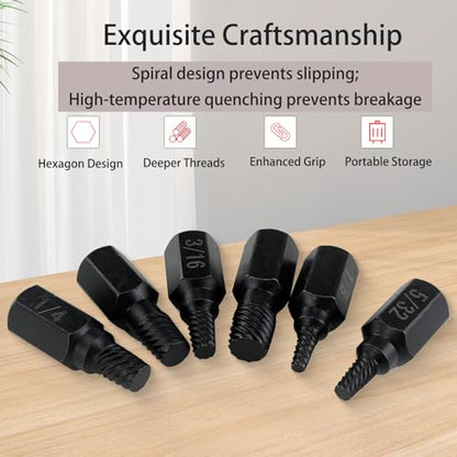 25Pc Screw Extractor Set for Stripped/Broken Bolts Nuts & Studs