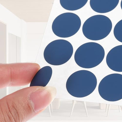PATIKIL 270 Pieces Screw Hole Stickers, 5 Sheet Self-Adhesive Waterproof PVC Wood Grain Sticker for Screw Holes Wall Cabinets Desk Repairing, Dark Blue, 21mm/0.83 Inch - color: Dark Blue