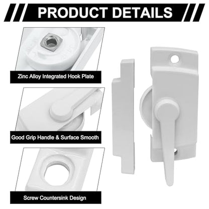 2 Pack Window Sash Lock, Cam Action, 2" Hole Center, Right White - color: Right/ White, size: 2 Pack