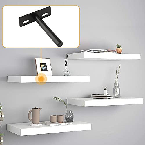 4 Inch Floating Shelf Bracket, 4 Pcs, Black - size: 4 Inch