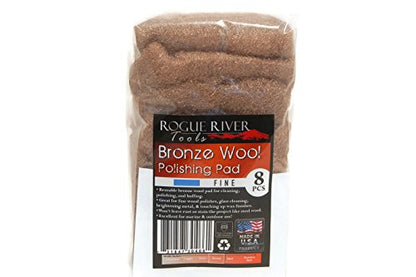 Rogue River Tools Bronze Wool Pads (8pc) - Fine - style: Fine
